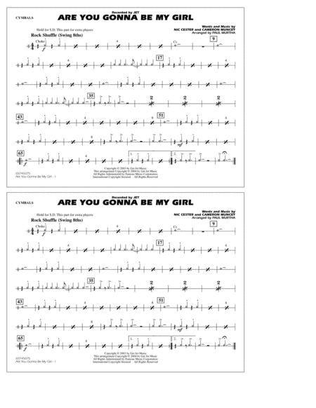 Free Sheet Music Are You Gonna Be My Girl Arr Paul Murtha Cymbals