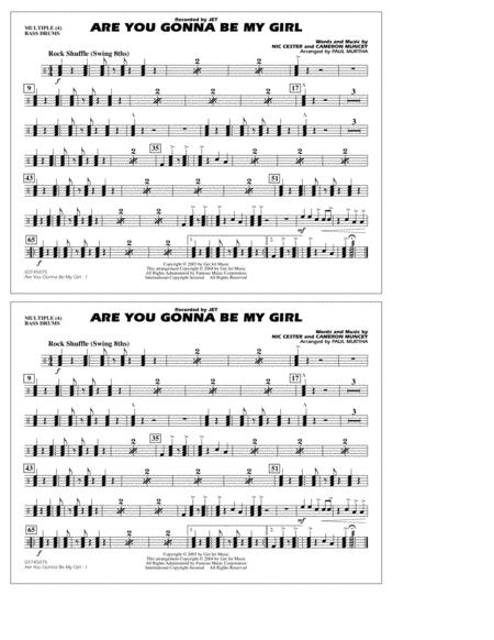 Free Sheet Music Are You Gonna Be My Girl Arr Paul Murtha Multiple Bass Drums