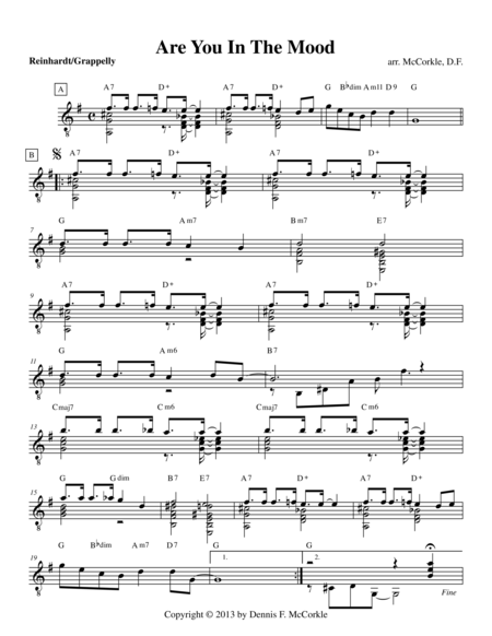 Are You In The Mood Sheet Music