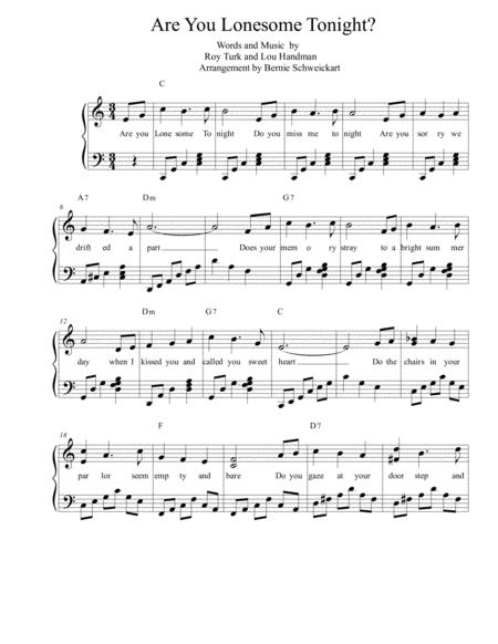 Free Sheet Music Are You Lonesome Tonight