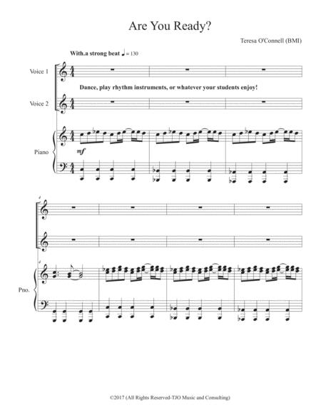 Free Sheet Music Are You Ready Two Part Warm Up Reproducible