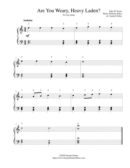 Are You Weary Heavy Laden For Easy Piano Sheet Music