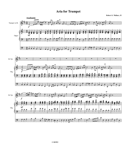 Aria For Trumpet Sheet Music