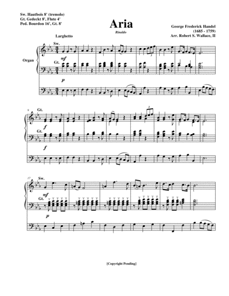 Aria From Rinaldo Sheet Music