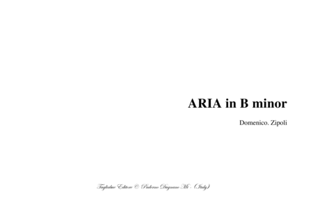 Aria In B Minor Zipoli For Organ Sheet Music