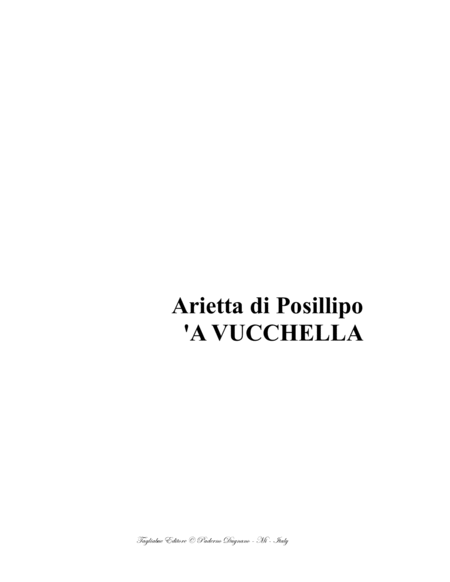 Free Sheet Music Arietta Di Posillipo A Vucchella F P Tosti For Tenor And Piano