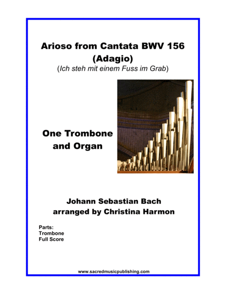 Arioso From Cantata Bwv 156 Adagio One Trombone And Organ Sheet Music