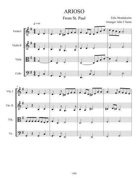 Free Sheet Music Arioso From St Paul