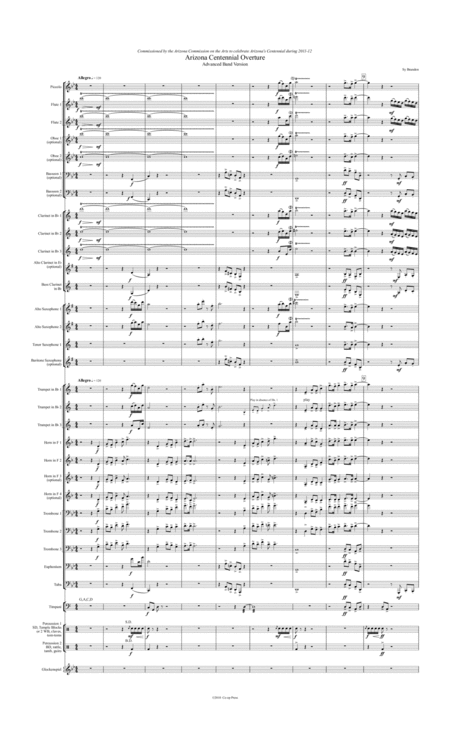 Arizona Centennial Overture Band Version Sheet Music