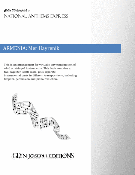 Armenia National Anthem Mer Hayrenik Sheet Music