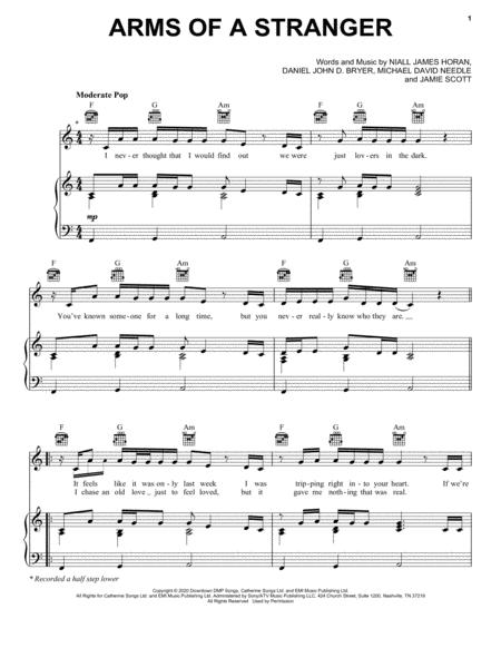 Free Sheet Music Arms Of A Stranger