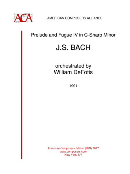 Free Sheet Music Arr Defotis Prelude And Fugue Iv In C Sharp Minor