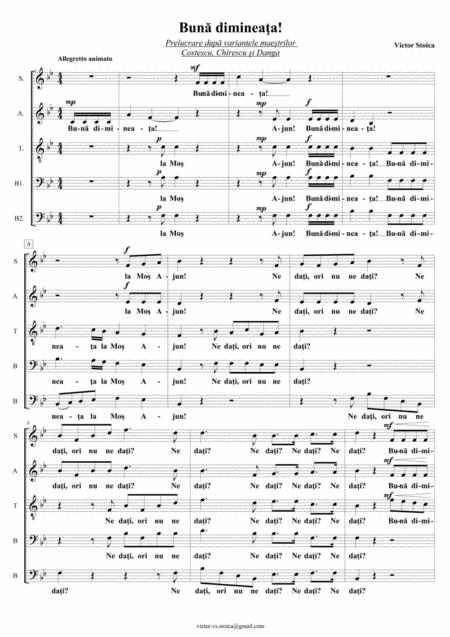 Arrangement Of 3 Traditional Romanian Christmas Carols Bun Diminea A La Mo Ajun Good Morning On Christmas Eve Sheet Music