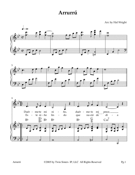 Free Sheet Music Arrurru