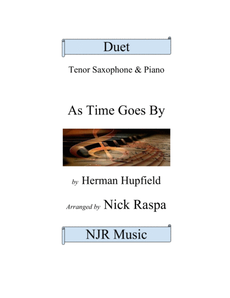 Free Sheet Music As Time Goes By Tenor Sax Piano Intermediate