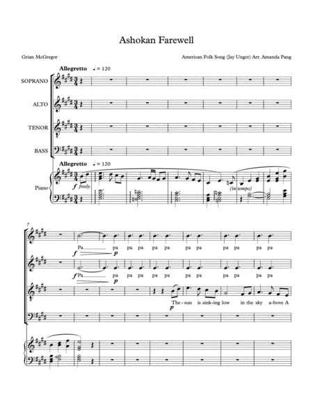 Ashokan Farewell Score Sheet Music