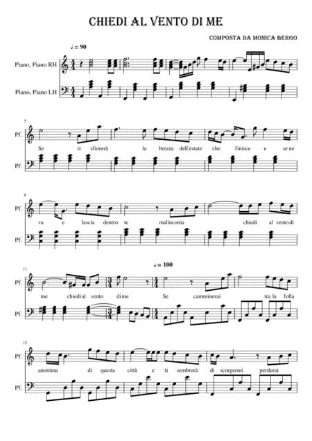 Free Sheet Music Ask The Wind Of Me