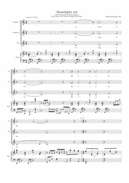 Free Sheet Music Assumpta Est