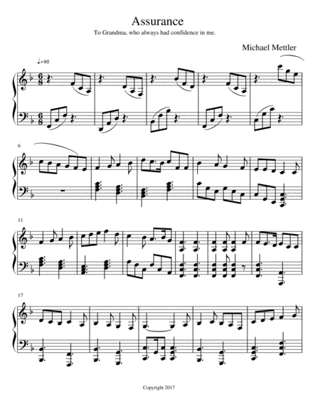 Assurance Sheet Music