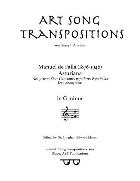 Free Sheet Music Asturiana G Minor