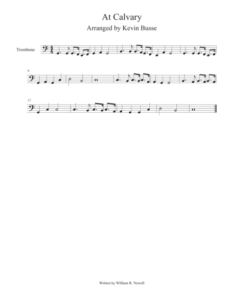Free Sheet Music At Calvary Easy Key Of C Trombone