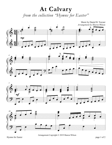 At Calvary Large Print Piano Solo Sheet Music