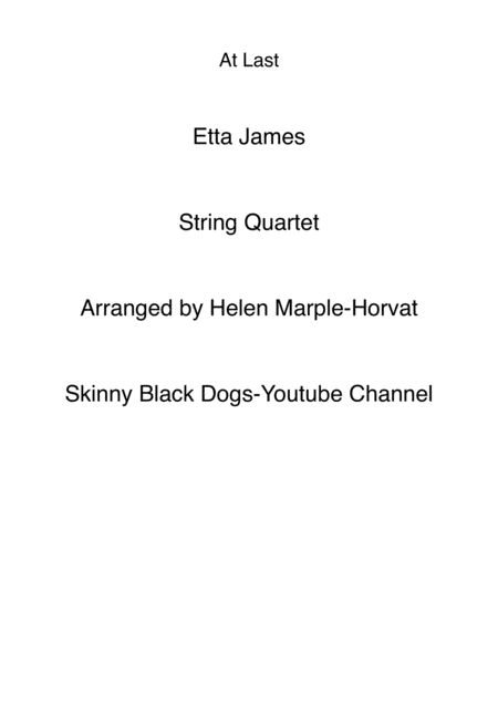 Free Sheet Music At Last For String Quartet