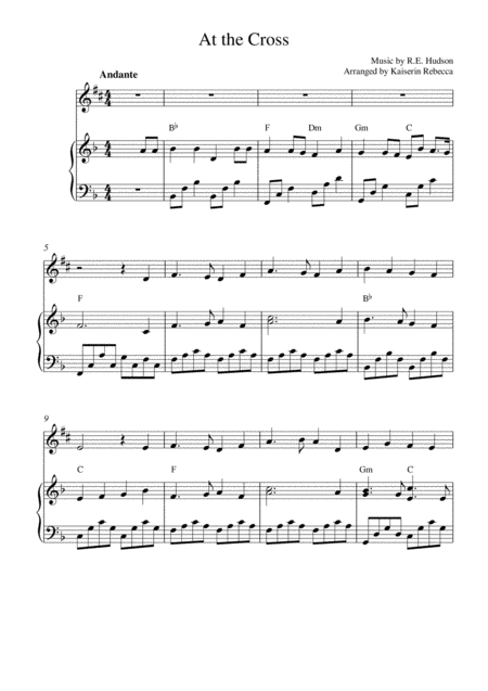 At The Cross Alto Saxophone Solo And Piano Accompaniment With Chords Sheet Music