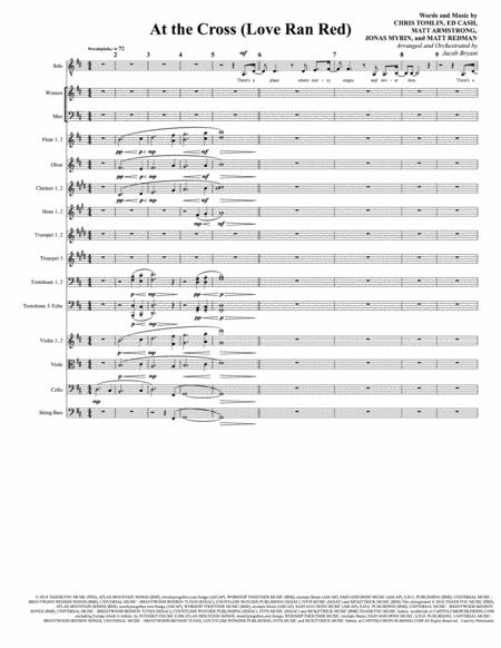 Free Sheet Music At The Cross Love Ran Red Complete Orchestration Arr Jacob Bryant