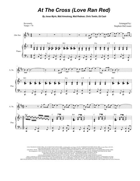 At The Cross Love Ran Red For Alto Saxophone And Piano Sheet Music