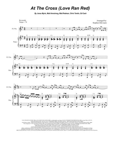 At The Cross Love Ran Red For Flute Or Violin Solo And Piano Sheet Music