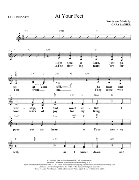 At Your Feet Lead Sheet Sheet Music