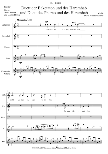 Aton Part 16 Zwei Duette Soprano Tenor And Bass Soloists Flute Classical Guitar Sheet Music