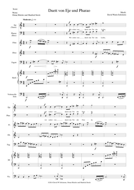 Aton Part 7 Duett Von Eje Und Pharao Tenor And Bass Voices Woodwind Harp Cello Sheet Music