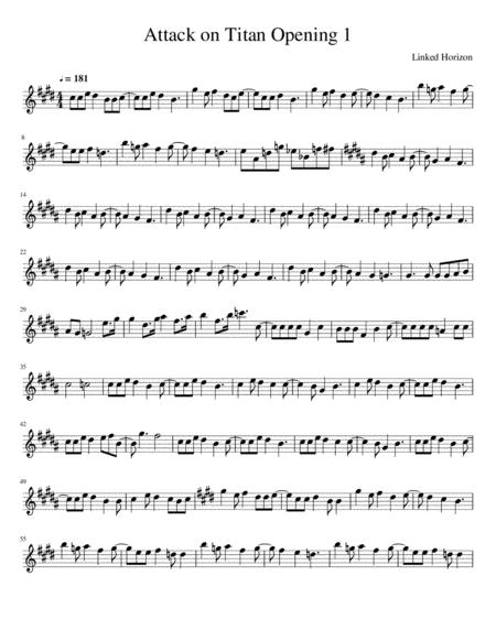 Free Sheet Music Attack On Titan Opening 1