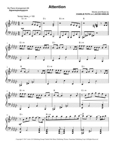 Free Sheet Music Attention By Charlie Puth For Piano