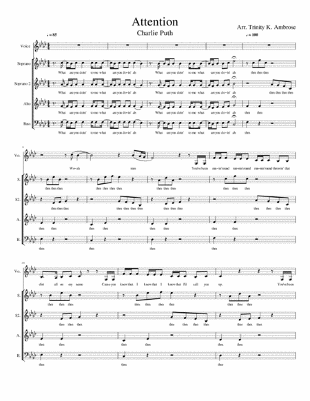 Free Sheet Music Attention Charlie Puth