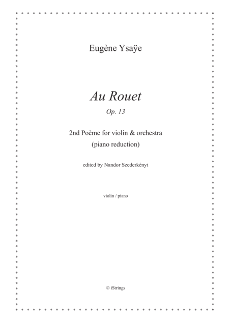 Au Rouet Op 13 2nd Pome For Violin Orchestra Piano Reduction Sheet Music