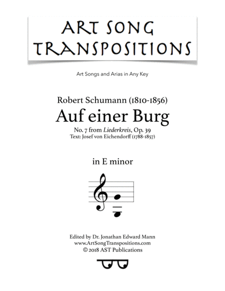 Auf Einer Burg Op 39 No 7 E Minor Sheet Music