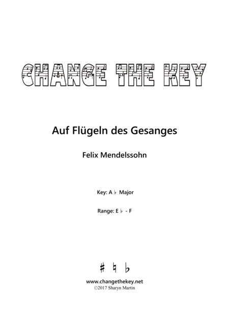 Free Sheet Music Auf Flugeln Des Gesanges Ab Major