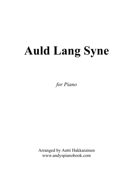 Auld Lang Syne Piano Sheet Music