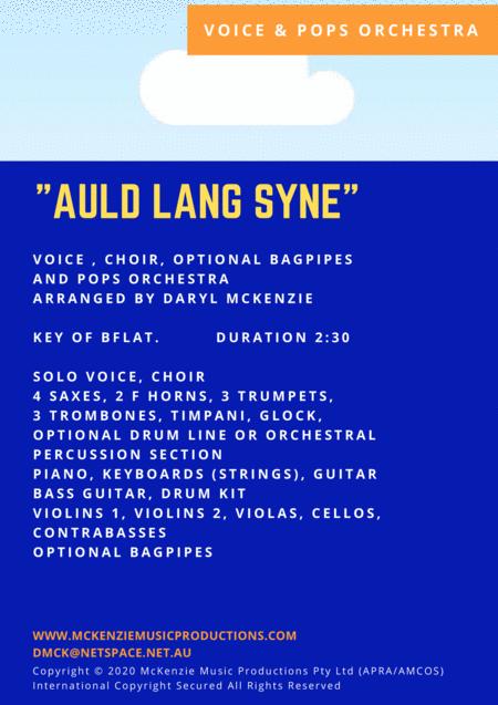 Auld Lang Syne Solo Voice Choir Opt Bagpipes Pops Orchestra Or Big Band Key Of Bb Sheet Music