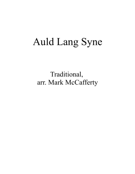 Auld Lang Syne Steel Drum Sheet Music