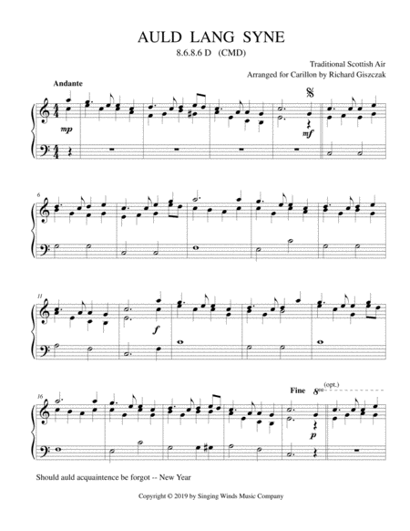 Auld Lang Syne Sheet Music