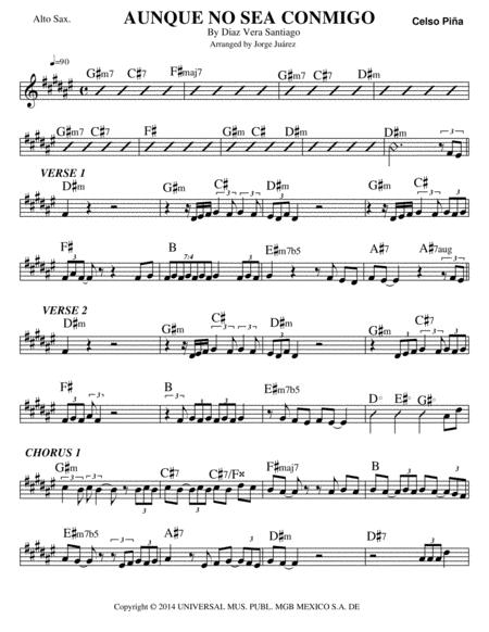 Aunque No Sea Conmigo Alto Sax Sheet Music