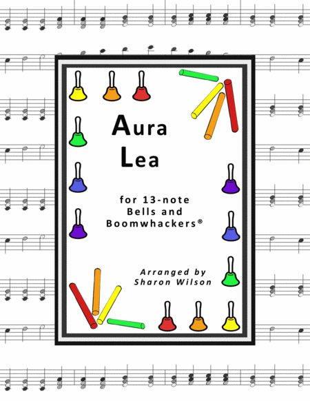 Aura Lea For 13 Note Bells And Boomwhackers With Black And White Notes Sheet Music