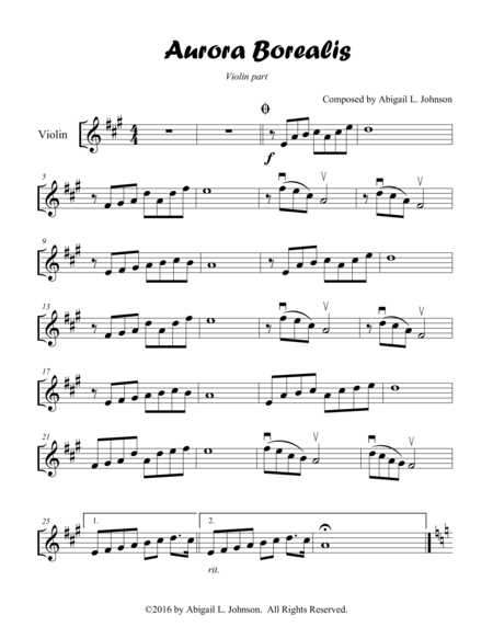 Free Sheet Music Aurora Borealis Piano Violin And Cello