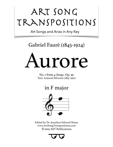 Free Sheet Music Aurore Op 39 No 1 F Major