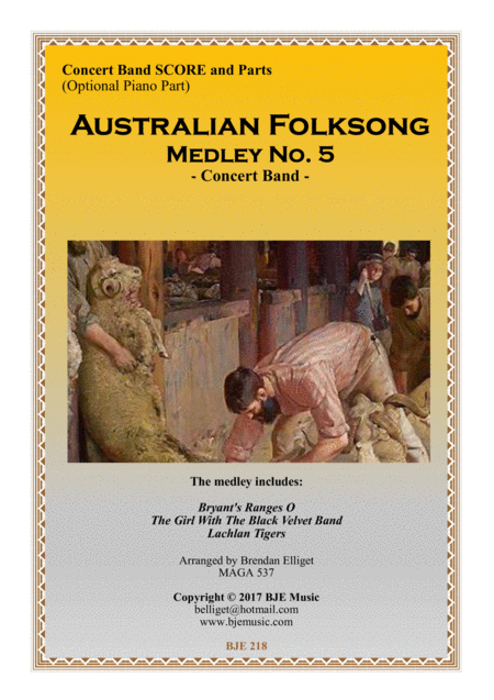 Free Sheet Music Australian Folksong Medley No 5 Concert Band