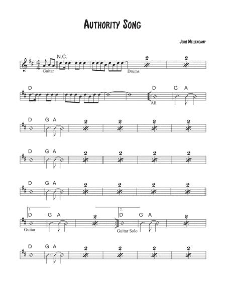 Authority Song Sheet Music